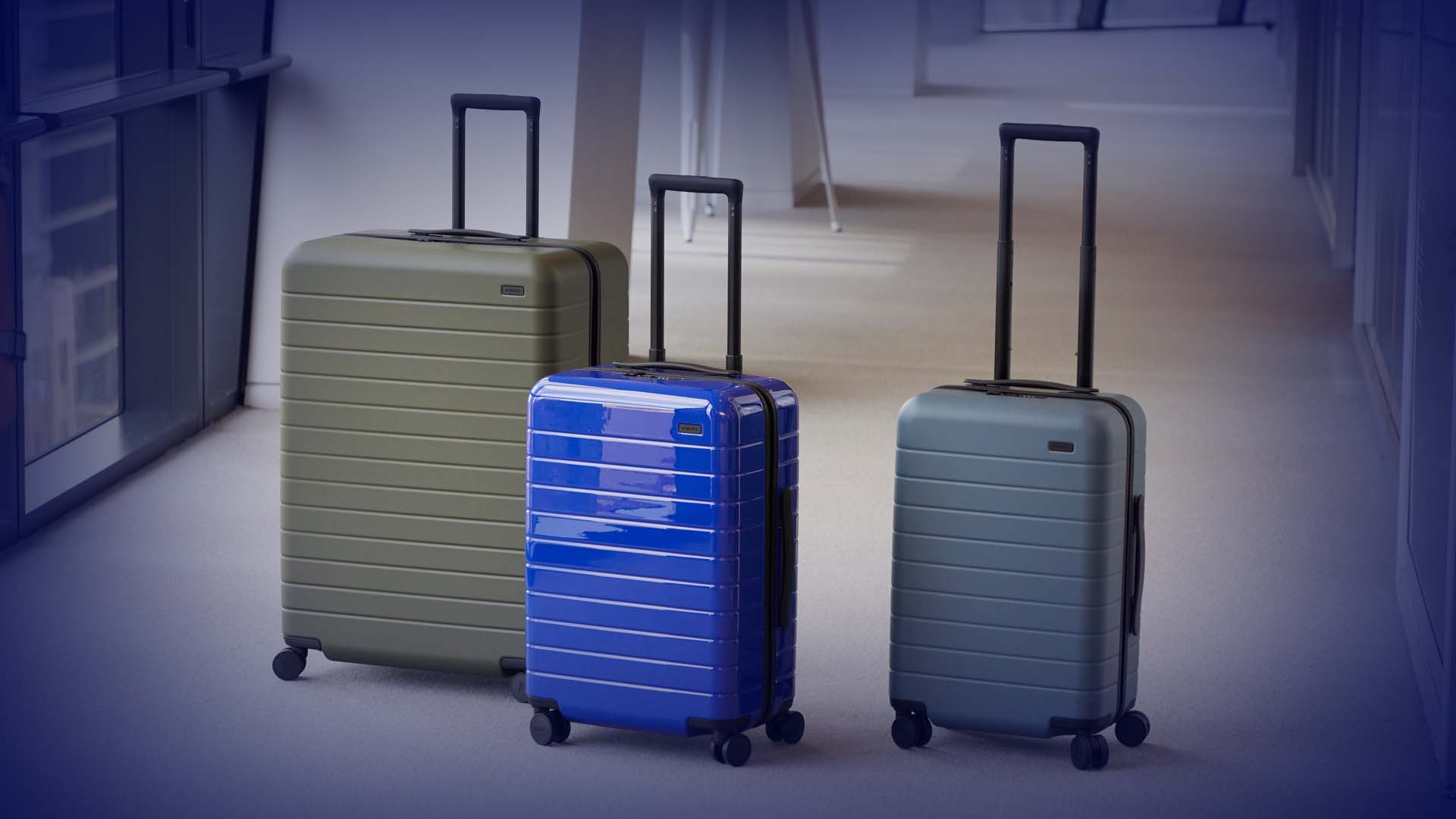 Away Bigger Carry-On bag featuring lightweight design and charging capabilities.