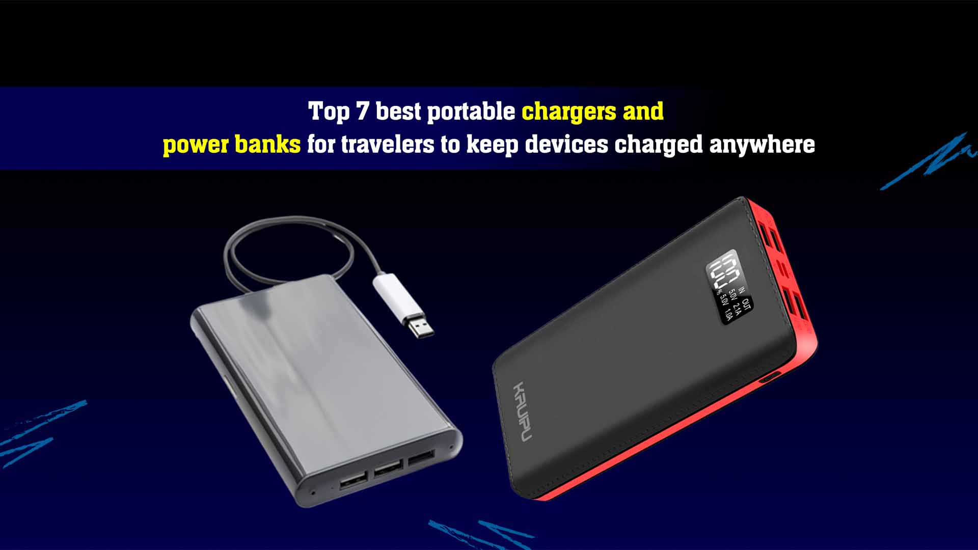Top 7 best portable chargers and power banks for travelers to keep devices charged anywhere.