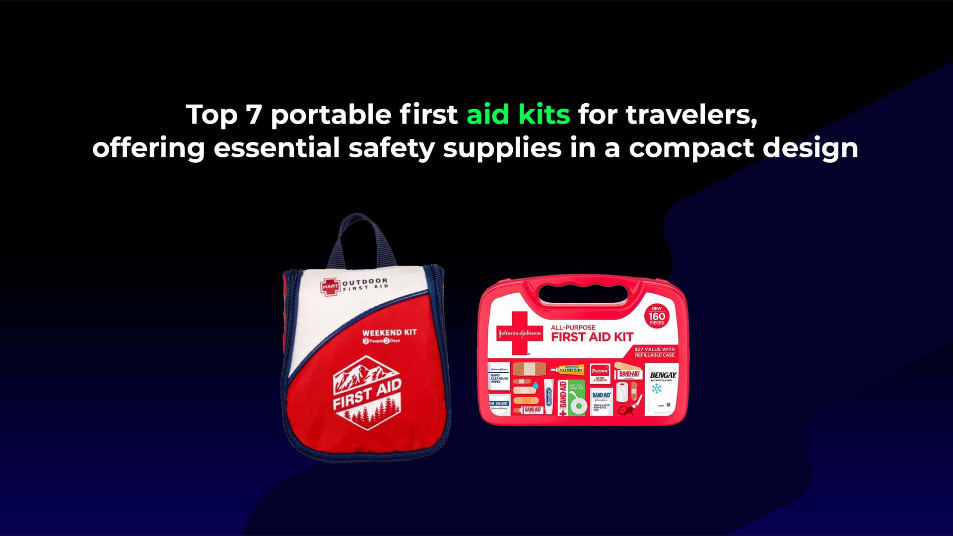 Top 7 portable first aid kits for travelers, offering essential safety supplies in a compact design.